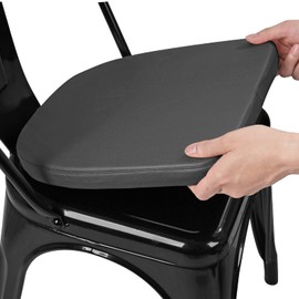 SINOSSO - Cojín moderno de piel sintético de 14 pulgadas, cojín magnético de piel para silla de comedor, cocina, cafetería, bistró (forma de U, negro, 1)