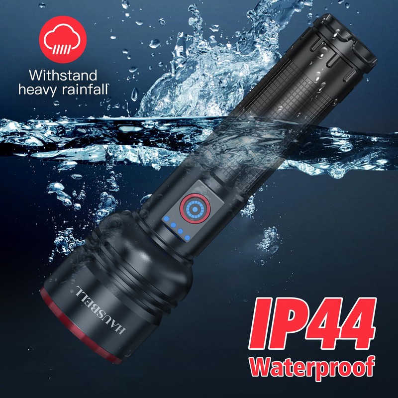 Rechargeable Flashlight 20000 High Lumens, Zoomable LED Flashlights with Power