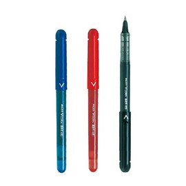 Pilot Rollerball Pens, V-Cone 0.5mm, Black/Red/Blue, LVE-10EF-B/R/L, 3 Colors