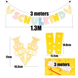 School Decoration Girls Pastel Garland First Day of School Banner Felt with 12 Pieces School Child Balloons Hanging Decoration for 1st Day of School Introduction Decoration Back to School Start of