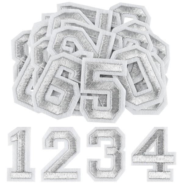 Morcheiong 40 Pcs Iron on Number Patches 0-9, 2 Inch