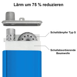 Silencer, Auxiliary Heating Accessories, Silencer for Emergency Generator, Auxiliary Heater, Diesel Heater, for Eberspacher/Webasto (Blue)