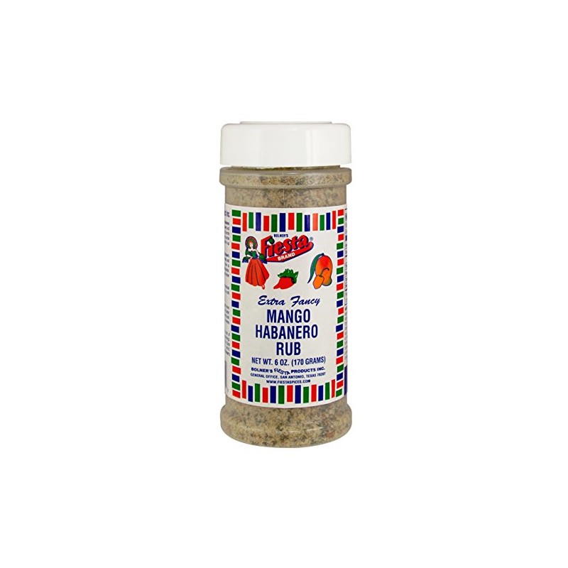 Bolner's Fiesta Extra Fancy Mango Habanero Rub, 6 Ounces