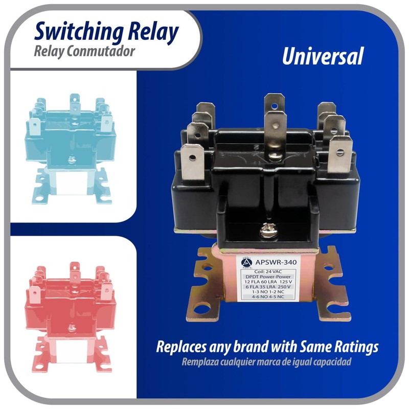 Appli Parts APSWR-340 90-340,24 VAC Coil, General Purpose Switching Relay,DPDT,