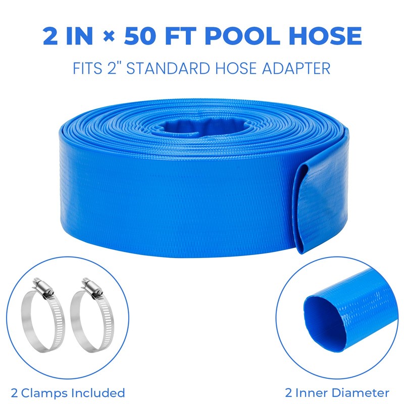 Pool Backwash Hose 2" x 50 FT - Heavy Duty