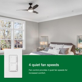 Lutron Maestro Fan Control and Light Dimmer for Dimmable LEDs, Incandescent, and Halogen Bulbs, Single-Pole, MACL-LFQ-WH, White