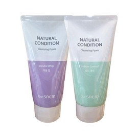The Saem [더샘] 내추럴 컨디션 클렌징 폼 150ml 2개 묶음 [더블휩(퍼플)] [The Saem] Natural Condition Cleansing Foam 150ml Bundle of 2 [Double Whip (Purple)]