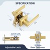 LOQRON Square Privacy Gold Door Handles (No Key) for Bathroom