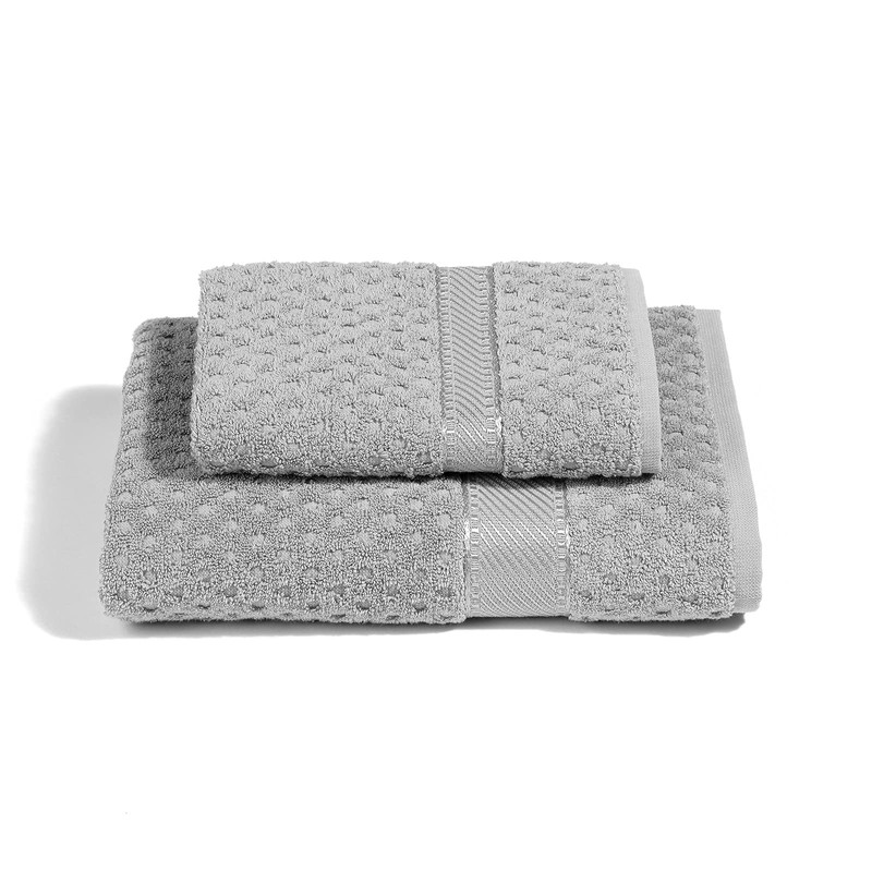Caleffi Mermaid Towel with Guest, Cotton, Grey, Standard, 63998