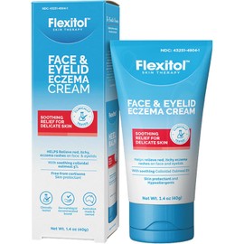 Flexitol Face and Eyelid Eczema Cream for Sensitive Skin, 5% Colloidal Oatmeal, Soothing Eye Treatment for Eczema and Dermatitis, Hydrating Non-Greasy Ointment for Dry, Itchy Skin, 1.4 oz