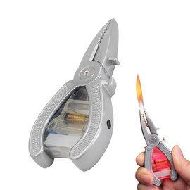 Torch Lighter, Creative Pliers Wrench Design Butane Lighter, Windproof Butane Gas Lighter, Cool Adjustable Soft Flame Lighter, Refillable Butane Lighter for Outdoor Indoor(Without Butane)-Pliers