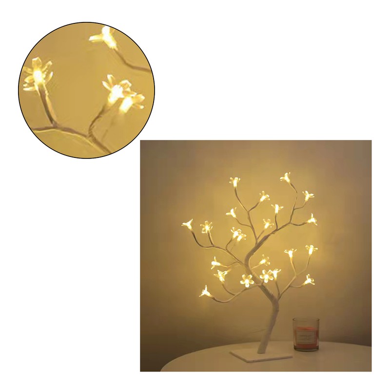 LED Tabletop Bonsai Tree Lamp USB Tree Lamp Christmas Bedroom