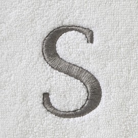 SKL Home Casual Monogram Bath Towel, S, 28x54, White