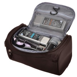 Vercord Mens Toiletry Bag Wash Travel Small Shaving Dop Kit Shower Bathroom Ditty Hygiene Bag Coffee