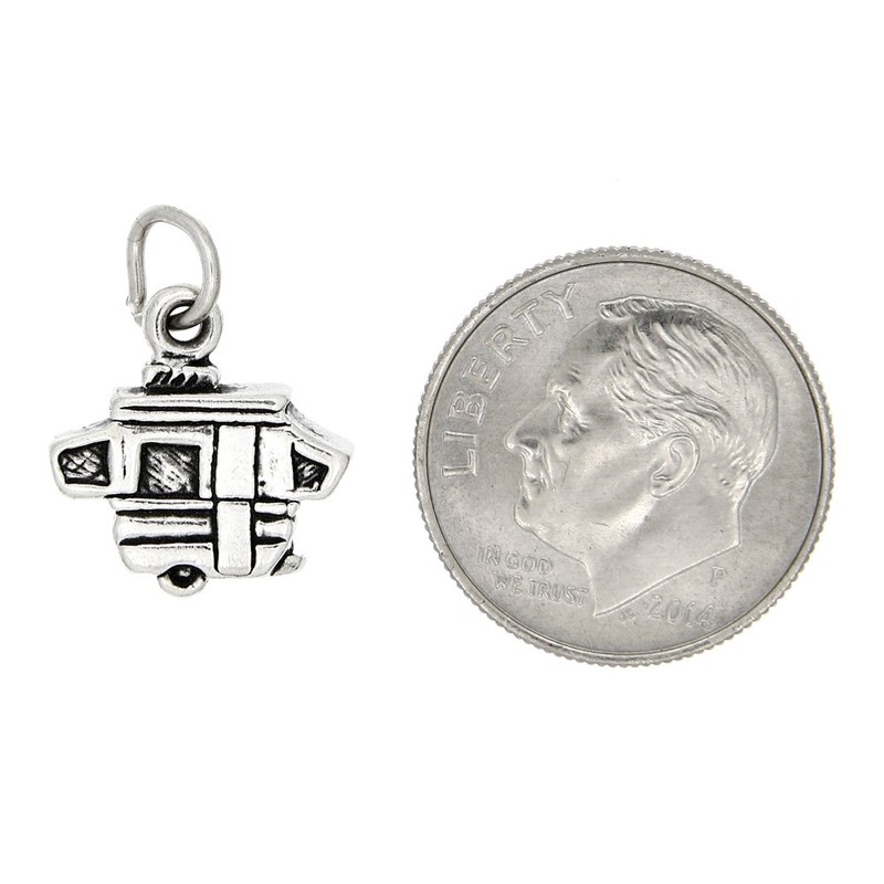 LGU Sterling Silver Oxidized Small Pop Up Camper RV Motor