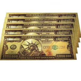 5pcs One Million Dollar Bills for Bookmark, Colored Bill Notes for Decor Bring Good Lucky for Christmas Gift