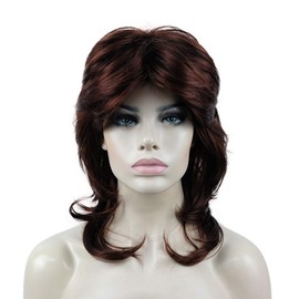 Lydell Long Wavy Wig Shaggy Layered Classic Wigs with Bangs for Women Rose