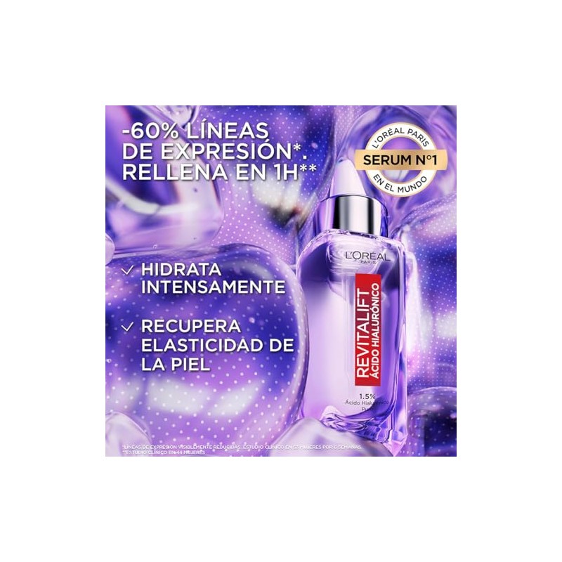 LOreal Paris Revitalift cido Hialurnico Srum de Rostro, Hidrata Intensamente