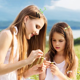 Yardwe 50 Uds. De Pinzas para El Pelo de Brotes de Soja Pasador para El Pelo de Plantas Pinza para El Pelo de Hierba Pequeña Accesorios para El Cabello para Mujeres Niñas Y Niños