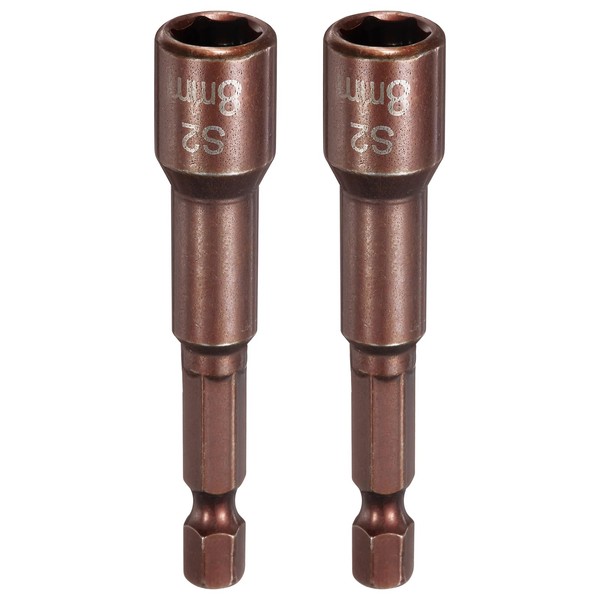 sourcing map 2pcs Magnetic Nut Driver 8mm Hex Drive Socket