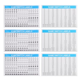 ECSiNG 6PCS Light Switch Electrical Breaker Panel Stickers 21.6x14cm Transparent Black Text and Pattern Labels for Home Kitchen Bathroom Office School