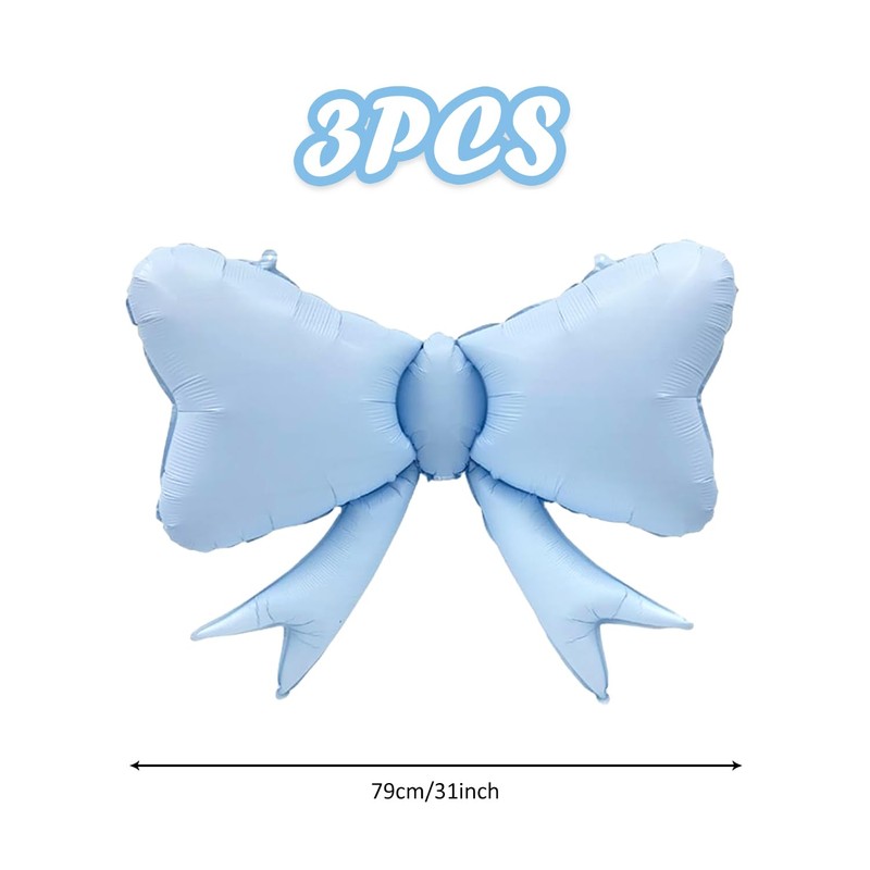Elaliyi Large Bow Balloons 3 Pcs - Macaron Bow Theme