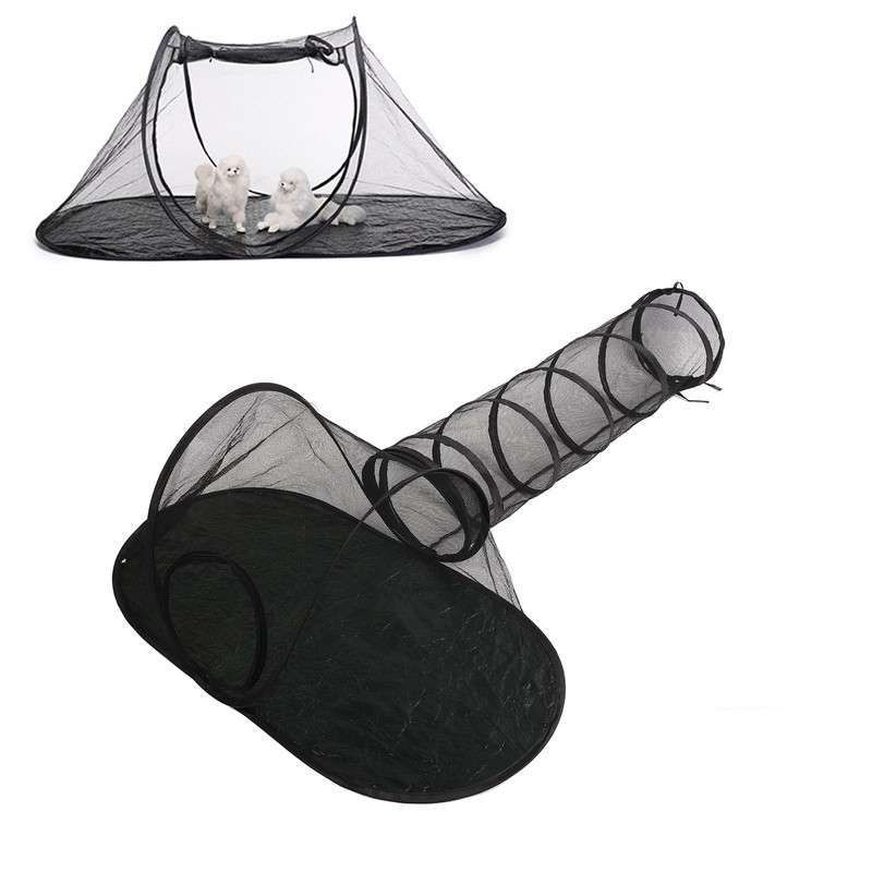 Outdoor Pet Tent with Tunnel Breathable Collapsible Large Space Portable