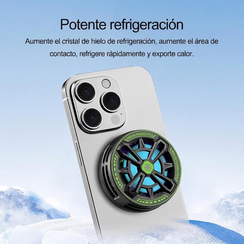 Cargador Inalámbrico de 15W con Carga Rápida y Enfriamiento Líquido