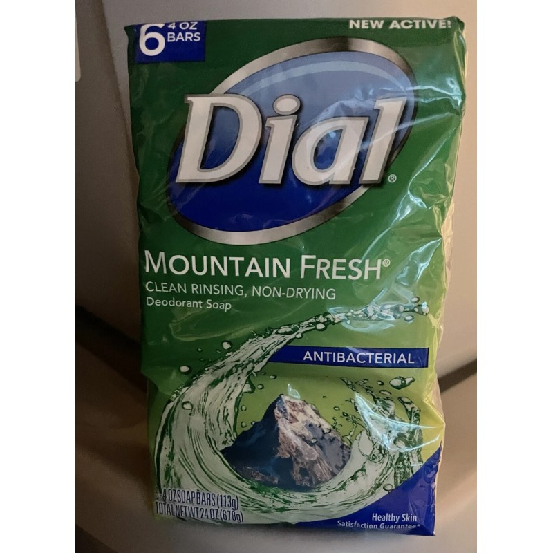 Dial Antibacterial Bar Soap Odor Protection Mountain Fresh 4 oz