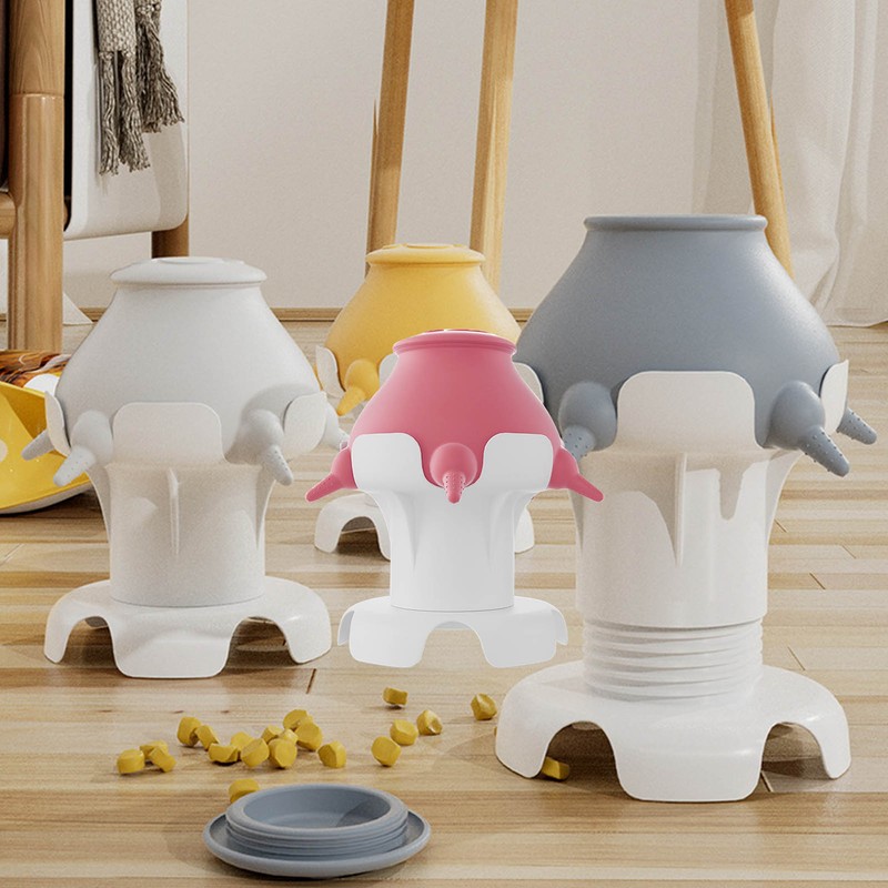 Pet Milk Feeder 4 Soft Silicone Nipples Raised Base Puppy