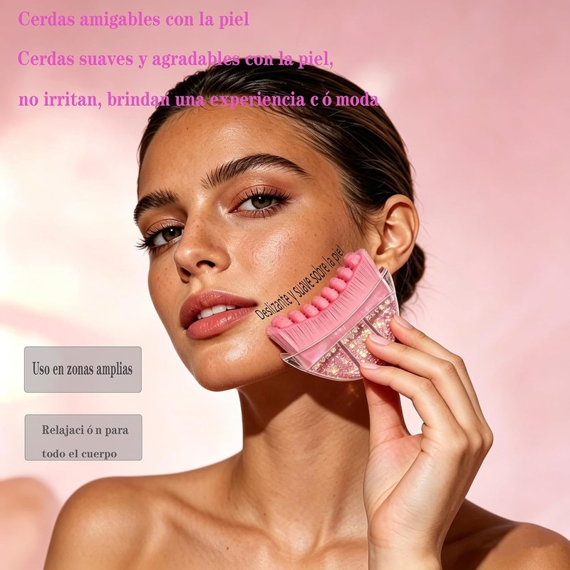 Guibell Set Cepillo Linfático y Gua Sha para Masaje Facial