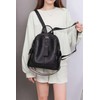 BagDesign Women's Genuine Leather Large Travel School Backpack -NAVY