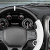 MEWANT DIY Stitched White Leather Steering Wheel Cover Wrap for