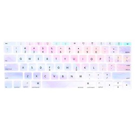 MOSISO Silicone Pattern Keyboard Cover Protective Skin Compatible with MacBook Pro 13 inch 2017 2016 Release A1708 Without Touch Bar & Compatible with MacBook 12 inch A1534, Colorful Clouds
