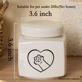 Miss-u-Alr Square Ceramic Pet Urn for Small Dogs and Cats – 3.62×3.62×3.74 Inches, Bone Durable Decorative Memorial Keepsake Up to 20 LBS-Cat's Paw