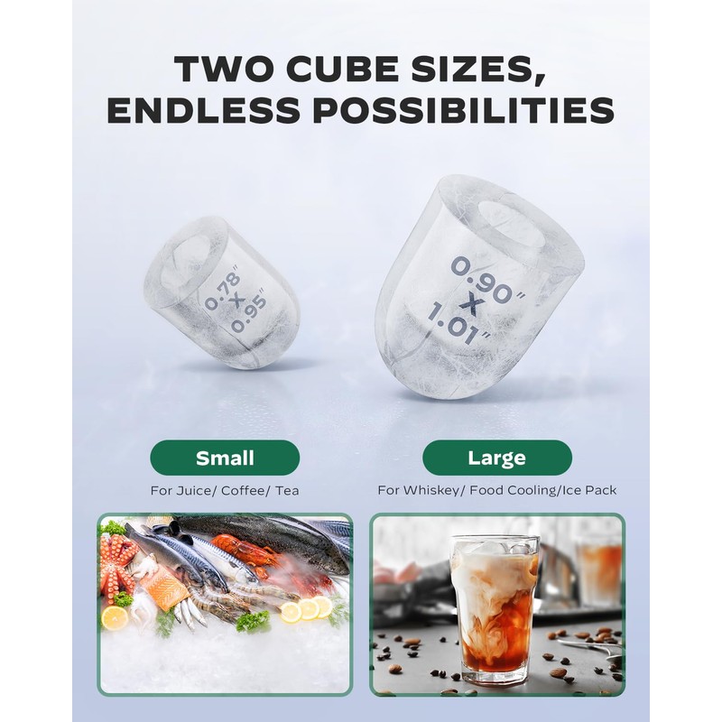 Silonn Portable Countertop Ice Maker - 20lbs of Bullet Ice