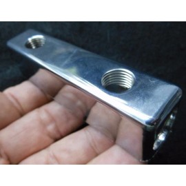 Vintage Speed.com  FUEL BLOCK 2x2  CHROME (FB-2x2-3)  HOT ROD FLATHEAD STROMBERG 97 HOLLEY 94