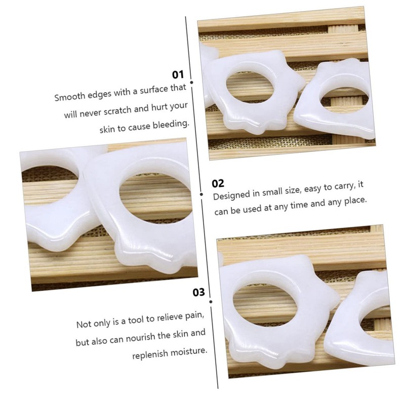 KOMBIUDA 2 Pcs Massage Tools Jade Scraper Set for Deep