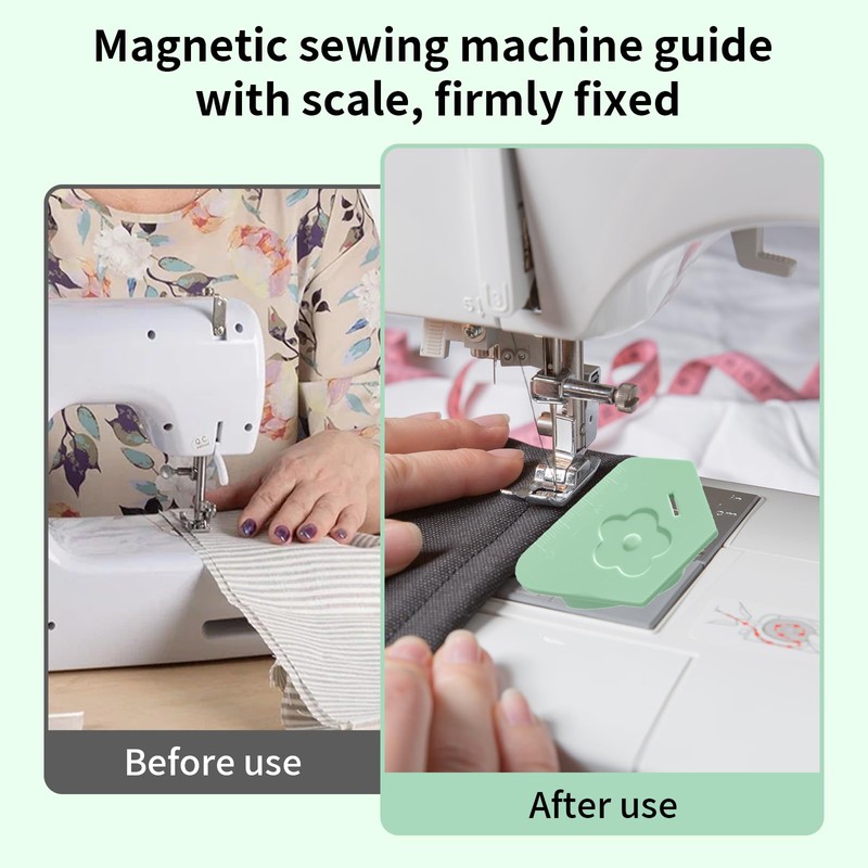 Katyjun Magnetische Nahtführung für Nähmaschinen, Magnetic Seam Guide Vielseitiges Polygonale