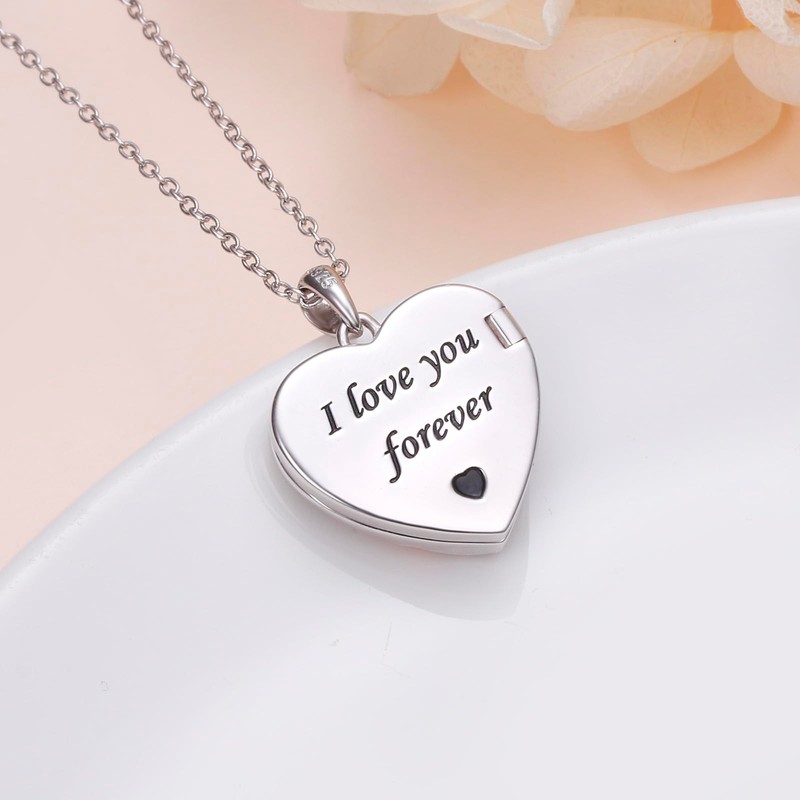 Sterling Silver Mother Daughter Heart Locket Necklace That Holds Pictures