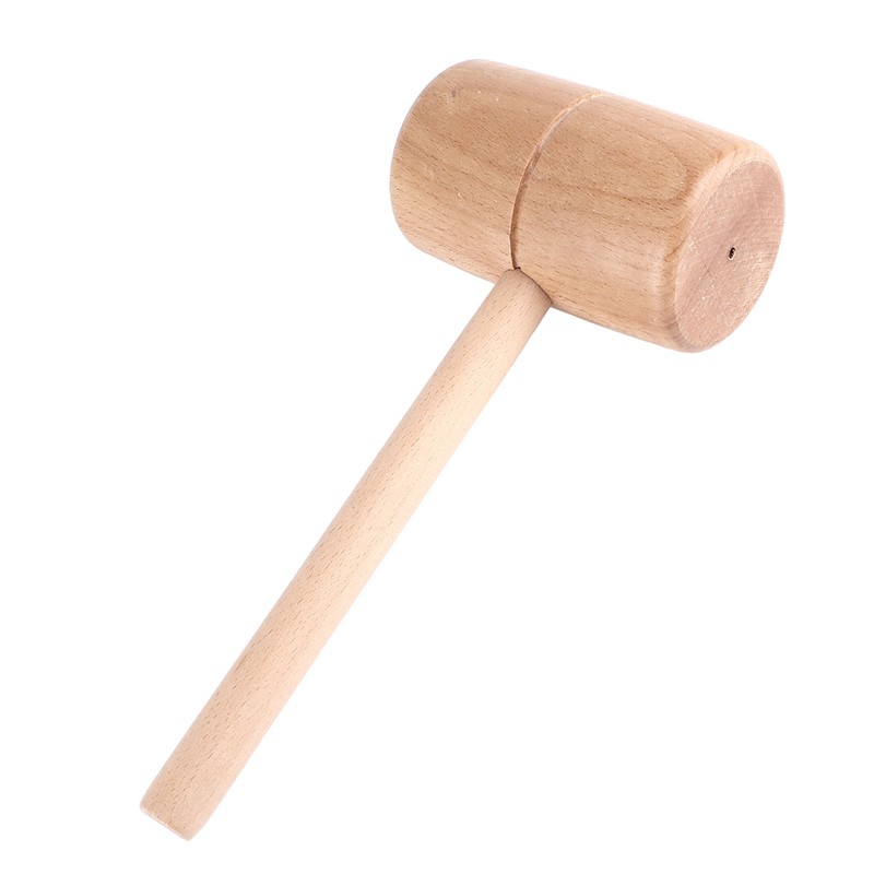 Wooden Mallet Round Head Lightweight Solid Beech Wood Hammer for