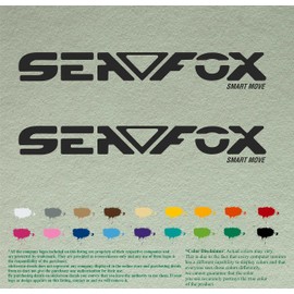 Pair of Seafox Boat Compatible Replacement Restoration Decals Sea Fox Vinyl Stickers Outboard Motor Set of 2 (12", Black 070)