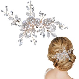 Crystal Bridal Hair Comb Bride Wedding Hair Comb Crystal Hair Vine Comb Bridal Hair Pieces Wedding Rhinestone Hair Side Comb Handmade Hair Accessories for Women and Girls Bride Wedding Headpieces