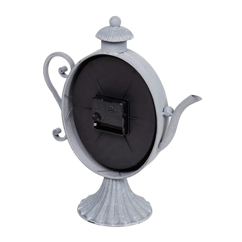 Hometime Metal Teapot Clock Grey - 31.5 x 27.5 x