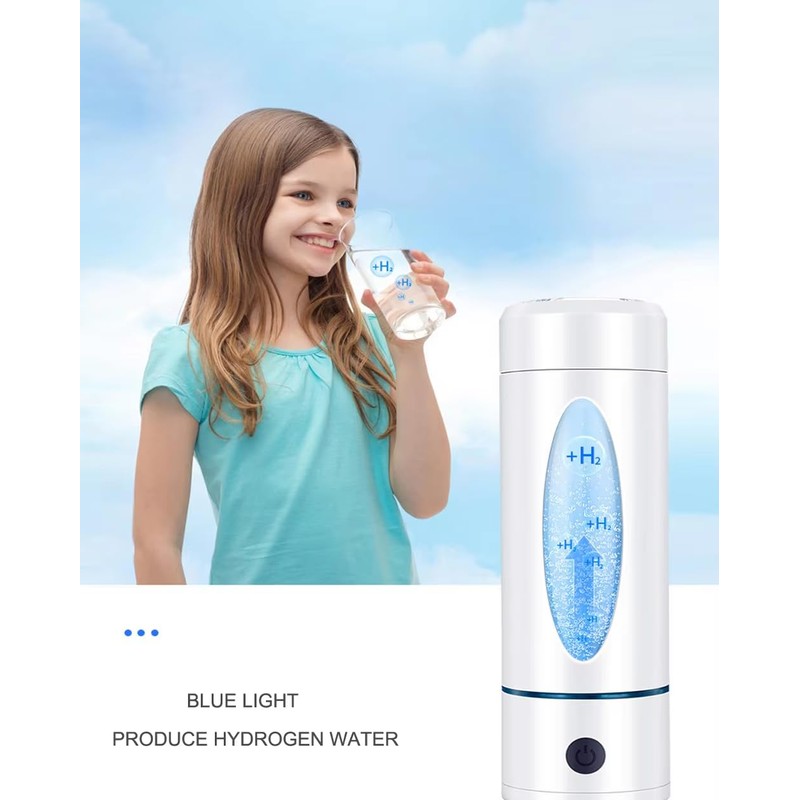 Hydrogen Water Bottle with Indicator Light, Real 4000ppb, SPE/PEM Technology,