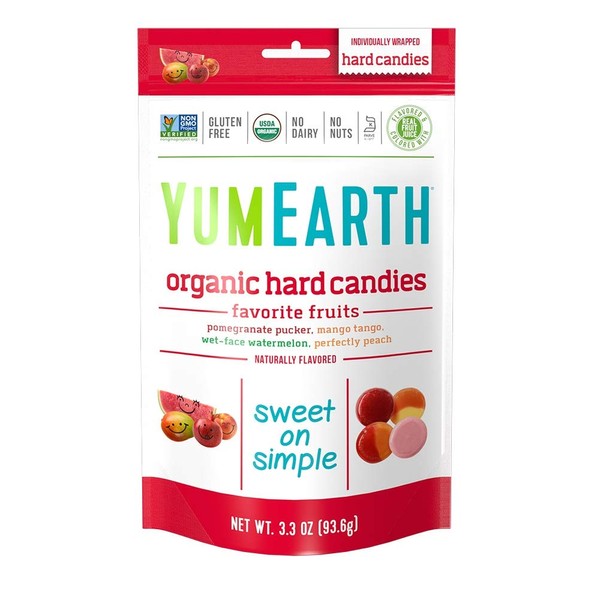 YumEarth Organic Favorite Fruit Hard Candy, Assorted Flavors, 6 Count