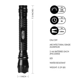 Police Security Blackjack 2AA Flashlight - Cree LED Ultra Bright - 140 Lumens - Efficient, Rugged, and Dependable - Everyday Carry