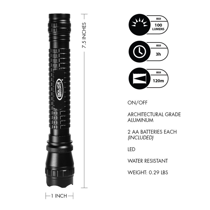 Police Security Blackjack 2AA Flashlight - Cree LED Ultra Bright