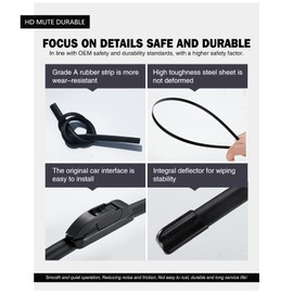 Replacement for Mercedes-Benz ML500/ML350/ML350/ML500 2006-2011 Silent Wipers -FAPIUO Front and Rear Windshield Wipers 28"+21"+12" Full Blade Set (3 Pack) Pinch Tab