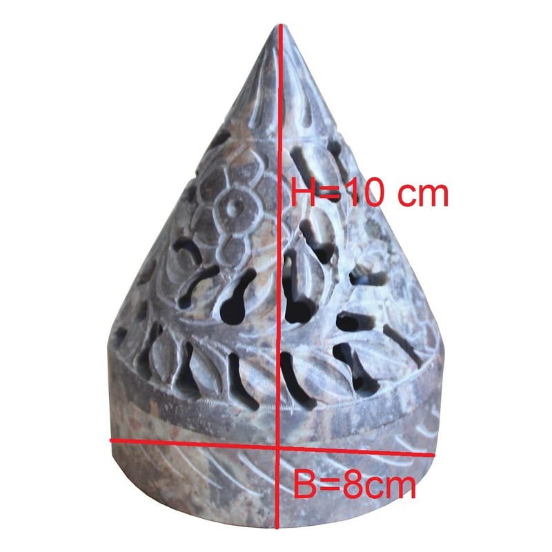 Bitto Pyramid Incense Cones Holder and Lantern Soft Stone Height